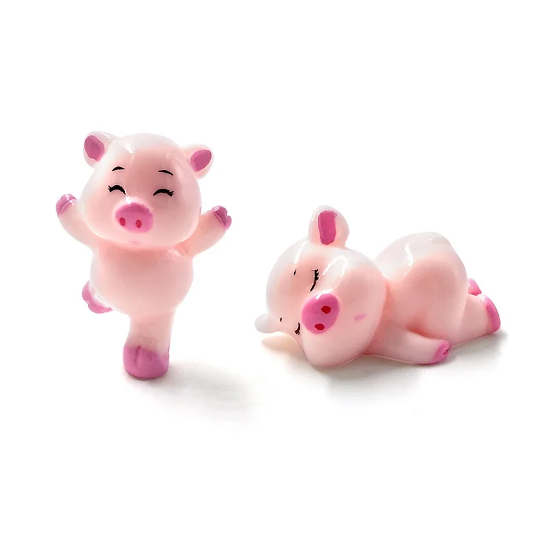 Милая фигурка семьи свиньи коровы из смолы модель животного домашний декор