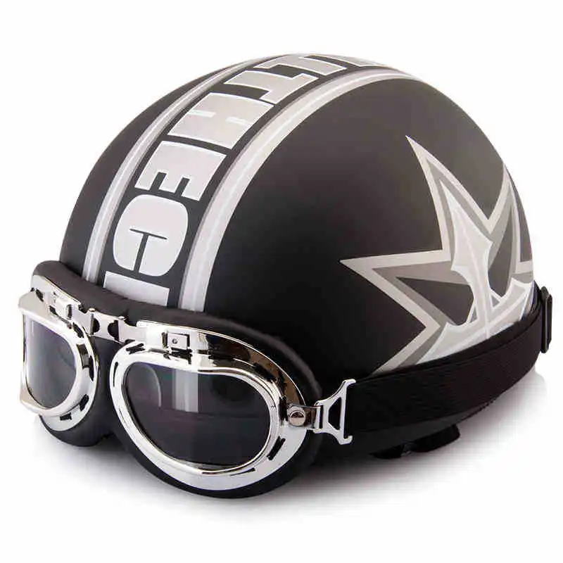 

Summer Vintage Motorcycle Helmets Open Half Face Men Women Motorbike Helmet Moto Goggles Gifts
