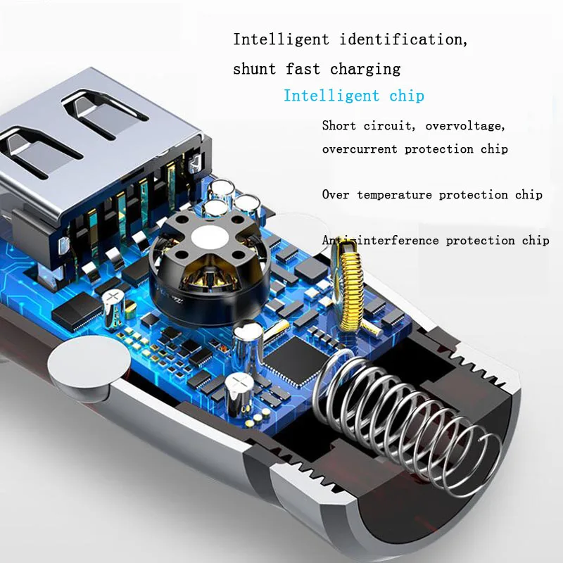 Двойной зарядное устройство USB 3,1 цвета металлик с быстрым зарядное устройство мини продвинутый автомобильный прикуриватель для смартфонов/планшетов автомобильные аксессуары TX02