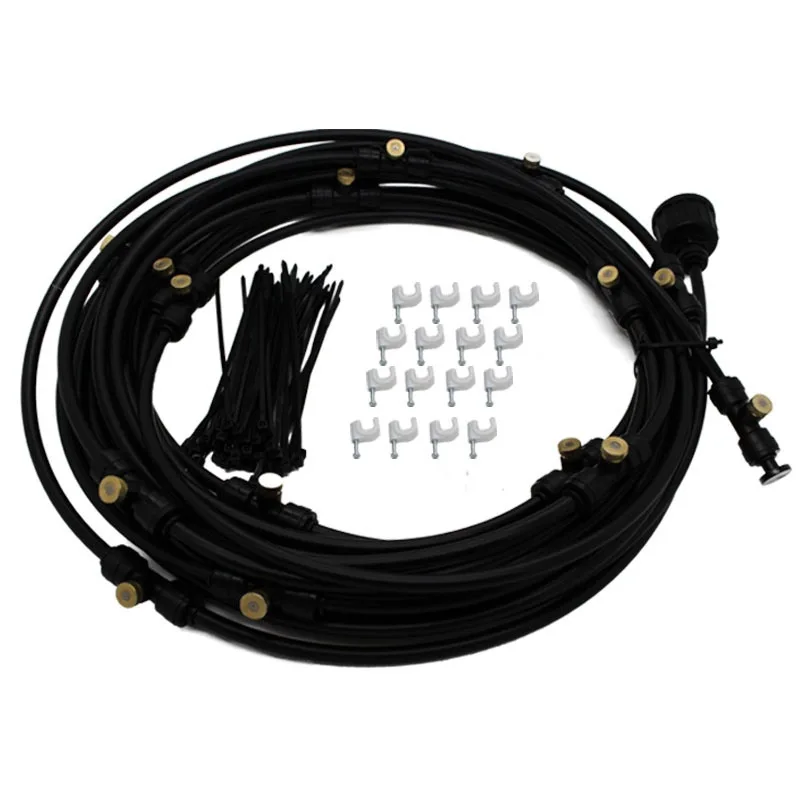 

E105 ETC 15M (50feet) 1/4'' Outdoor Garden Misting Cooling System Fitting Hose Mist Sprinkler Water System
