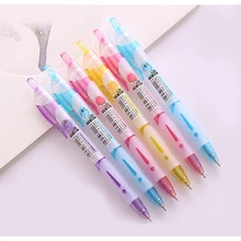 Шариковая ручка 5 шт./лот 0,38 мм синие чернила с ароматом клик Тип пластик и резина материал мягкая ручка корпус ручка канцелярские принадлежности