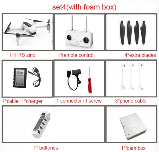 H117S Zino gps 5,8 Г 1 км Складная рукоятка с видом от первого лица в формате 4K UHD, Камера 3-осевому гидростабилизатору RC Quadcopter RTF р/у высокого Скорость с видом от первого лица - Цвет: set1