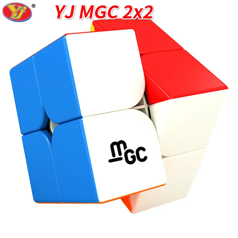 YJ MGC 2x2x2 Магнитный магический куб черный или без наклеек Yongjun MGC 2x2 скоростной куб для тренировки мозга, игрушки для детей