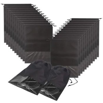 

24Pcs Travel Shoe Bags Waterproof Non-Woven With Rope For Men And Women Large Shoes Storage Pouch Organizers