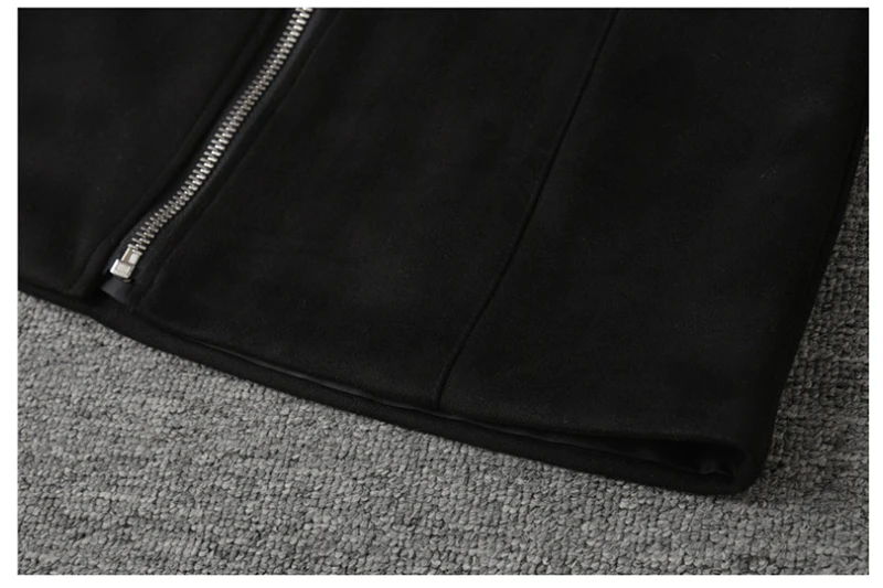 New Autumn And Winter Plus Velvet Women Skirt Front Zipper Short Leather High Waist Women Skirt Club Winter Casual Skirt D8A134 (4)