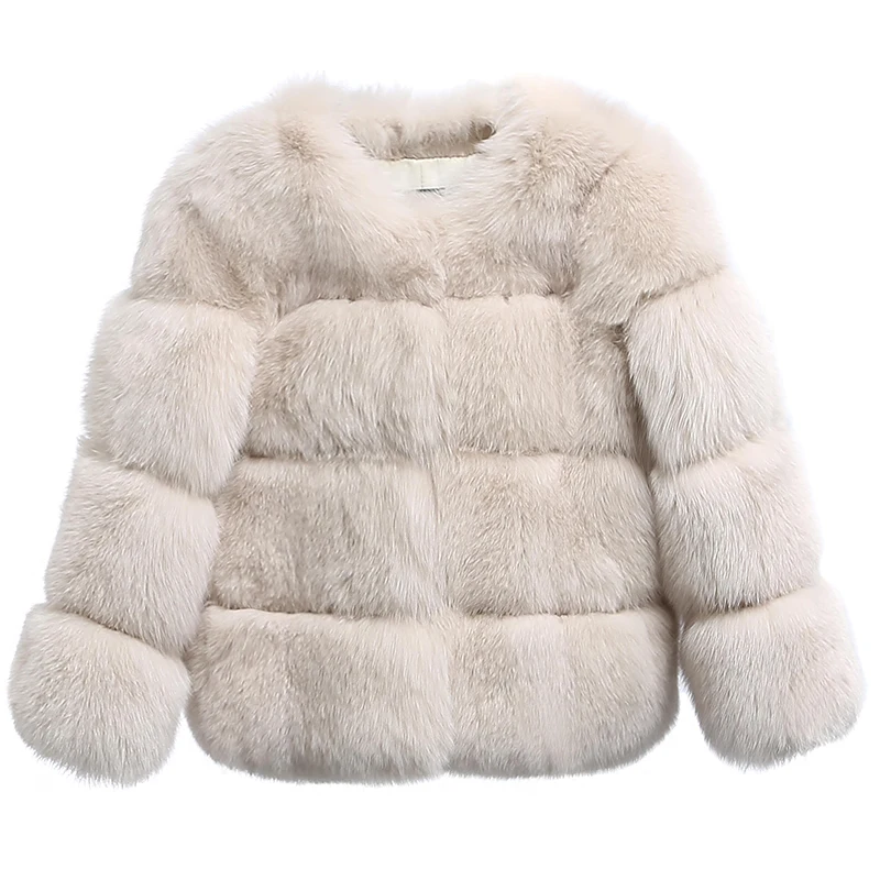 Пушистая розовая шуба из искусственного лисьего меха, женская зимняя куртка, новая мода, искусственный Лисий мех, короткое пальто, элегантное толстое теплое пальто для женщин