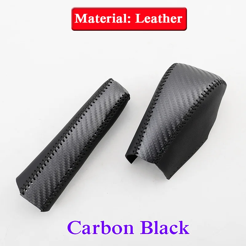 carbon black Стайлинга автомобилей Шестерни глава сдвиг ручку крышки Шестерни Сдвиг ошейники для Nissan Terra Navara NP300 стояночного тормоза сцепление автомобиля ручной тормоз - Название цвета: carbon black