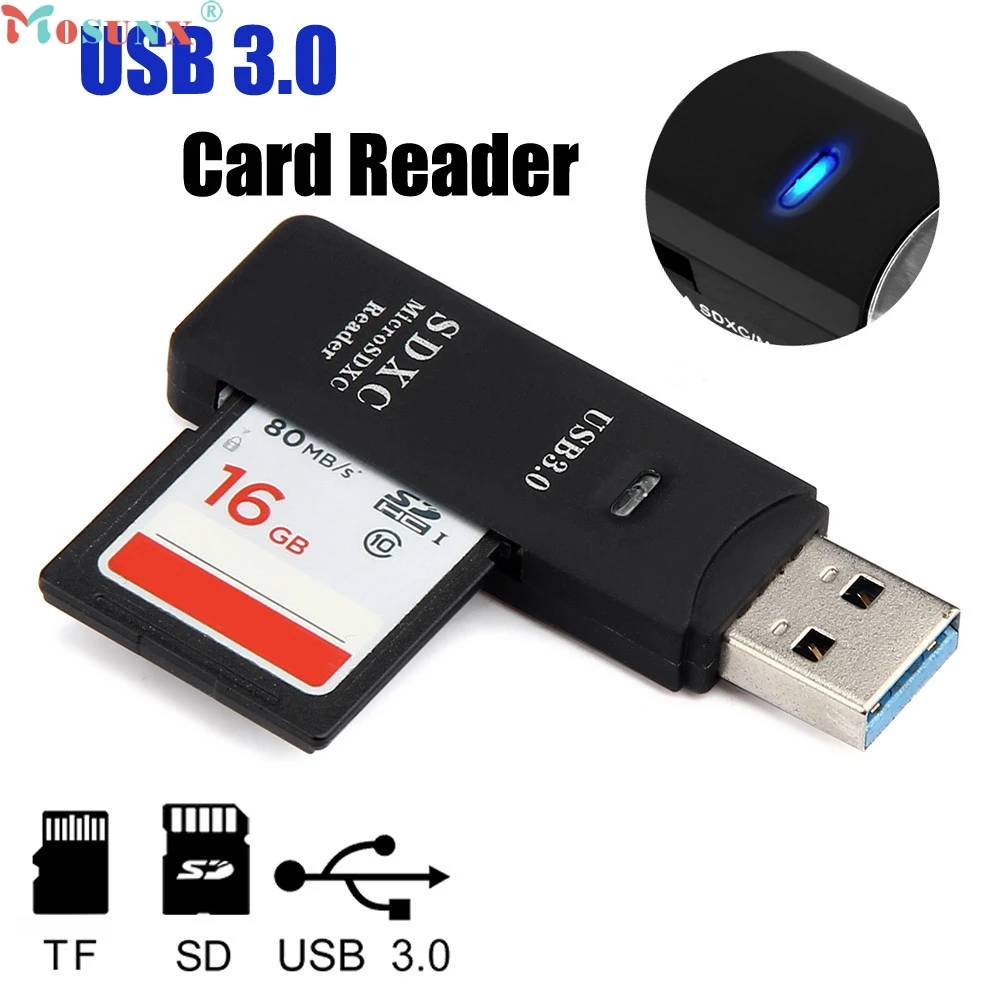Mosunx MINI 5 Гбит/с Супер Скоростной USB 3 0 Micro SD/SDXC TF Card Reader адаптер Mac OS Pro 0216 Прямая