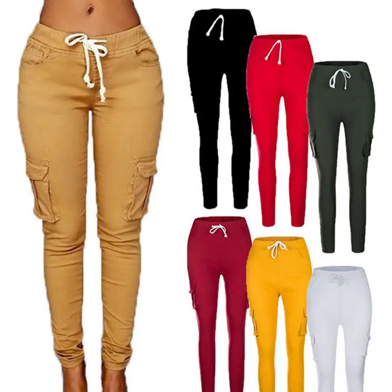 

Litthing Plus Size Pants Women 2019 New Spring Casual Skinny Pencil Pants Female Waist Drawstring Fahion Army Green Trousers 4XL