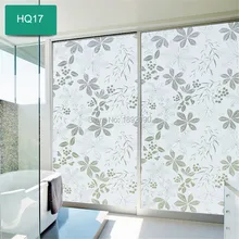 90 см в ширину* 200 см в длину индивидуальная пленка на окна, непрозрачная матовая самоклеящаяся пленка на окна, ПВХ, серые листья, ванная комната HQ17