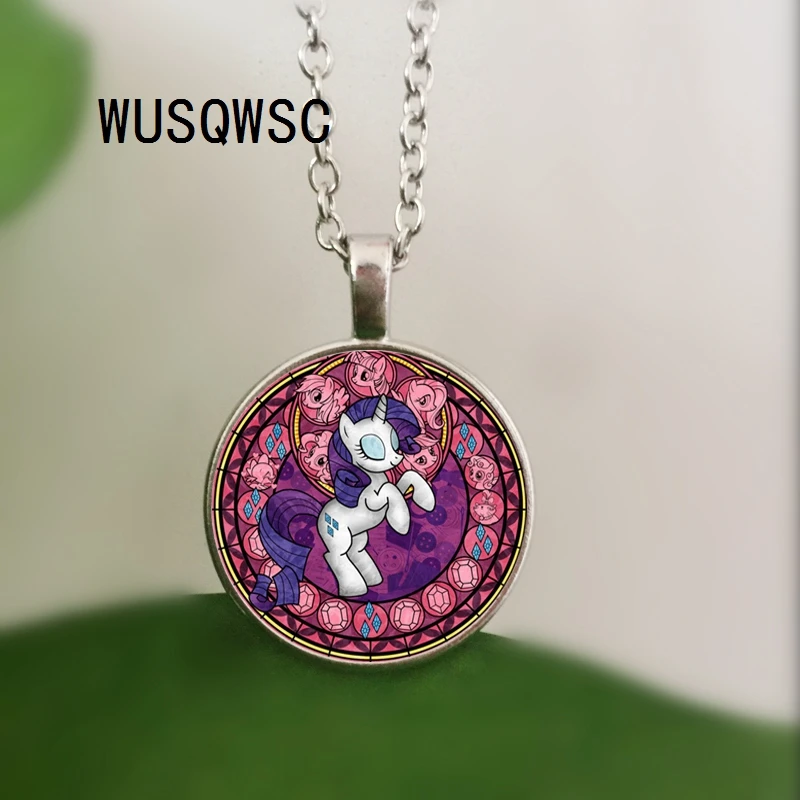 

WUSQWSC 2018 Fashion My Little Ponies Necklace Magic Rainbow Horse Baby Girl Long Chain Necklace Birthday Gifts Anime Jewelry