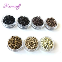 1000 шт/бутылка 3,0x2,4x4 мм Прямые Медные кольца мини-замки без раструбные медные микрокольца, бусины для наращивания волос