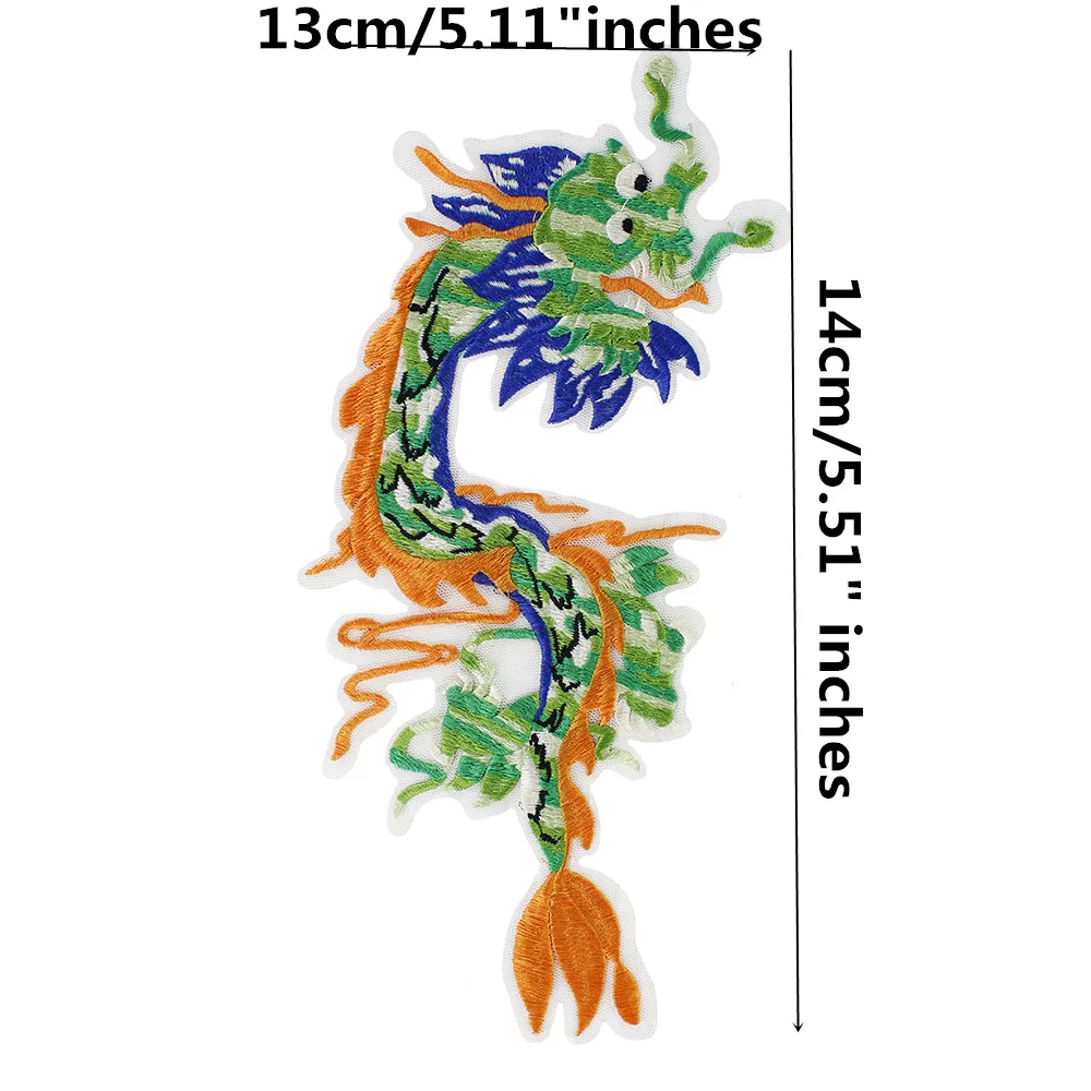 5 шт. красочный китайский дракон, вышивка аппликация Ткань нашивки бренд мотив значки нашивки для одежды куртка декодированный TH1168
