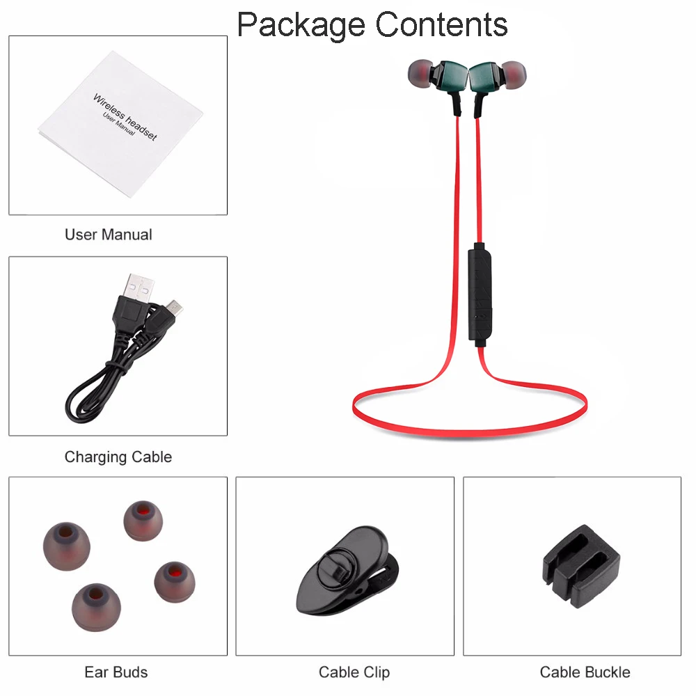 CHYI Bluetooth Earphone Wireless Earbuds Sport Earphone Magnet Headset Stereo Earbuds Mic Bleutooth Earphone For Phones Music 