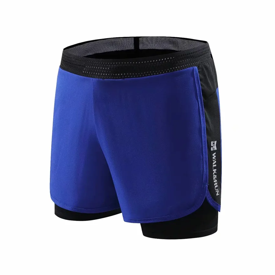 SYB23039 blue Новинка 2 в 1 Короткие Компрессионные шорты мужские беговые колготки женские футбольные шорты для бега фитнес теннисные тренировочные шорты - Цвет: SYB23039 blue