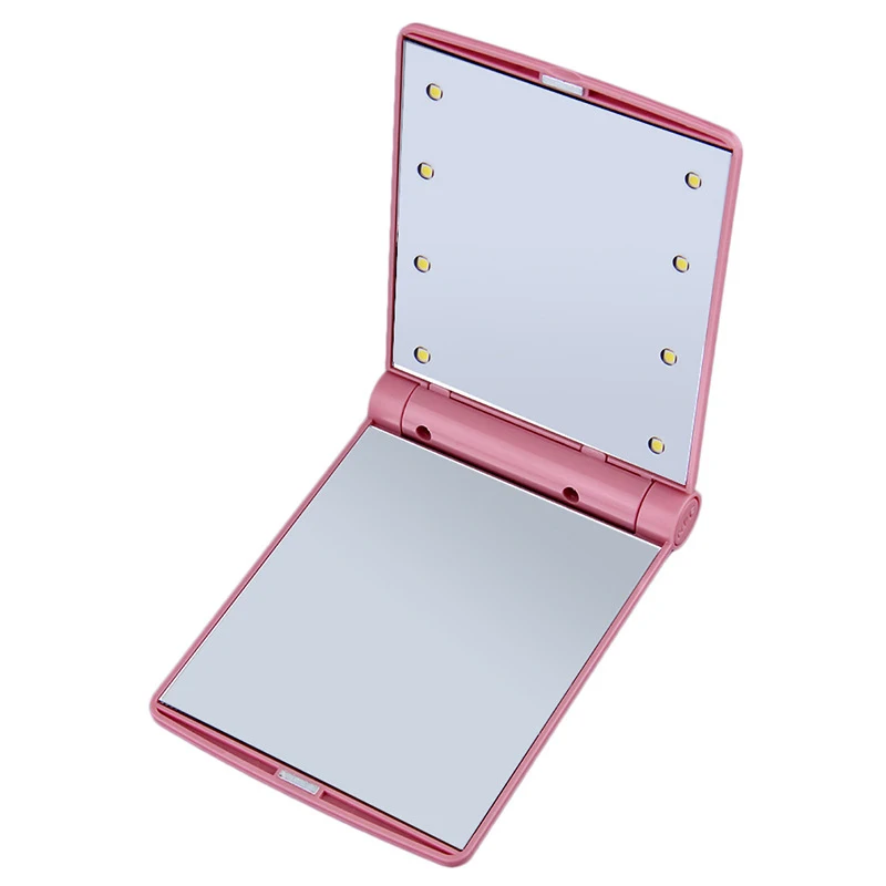 Профессиональный 8 Светодиодный светильник для женщин косметическое складное компактное карманное зеркало с аккумулятором инструмент для макияжа