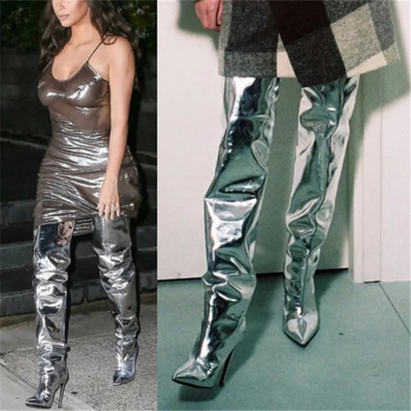 Compare Prices on Silver Metallic Boots Online Shopping/Buy Low Price