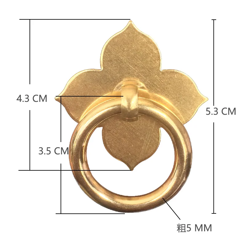 Chinese ancient Antique 100% brass Leaf shape handles Kitchen Cabinet Drawer Furniture With Screw Furniture Hardware C-0349