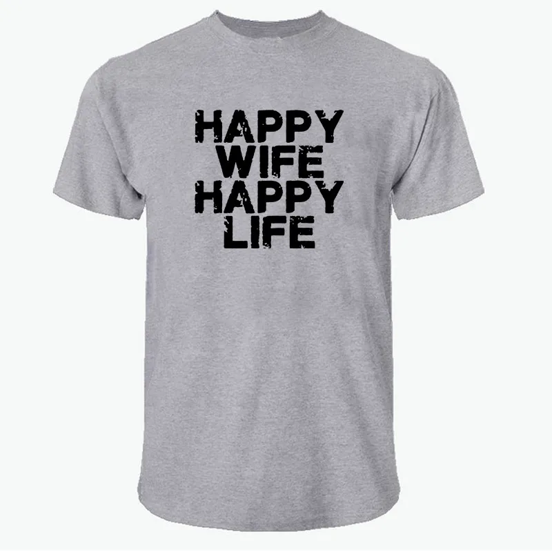 

MT0046 Happy Wife Happy Life Men 's T-shirt Funny Unisex Awesome Tees