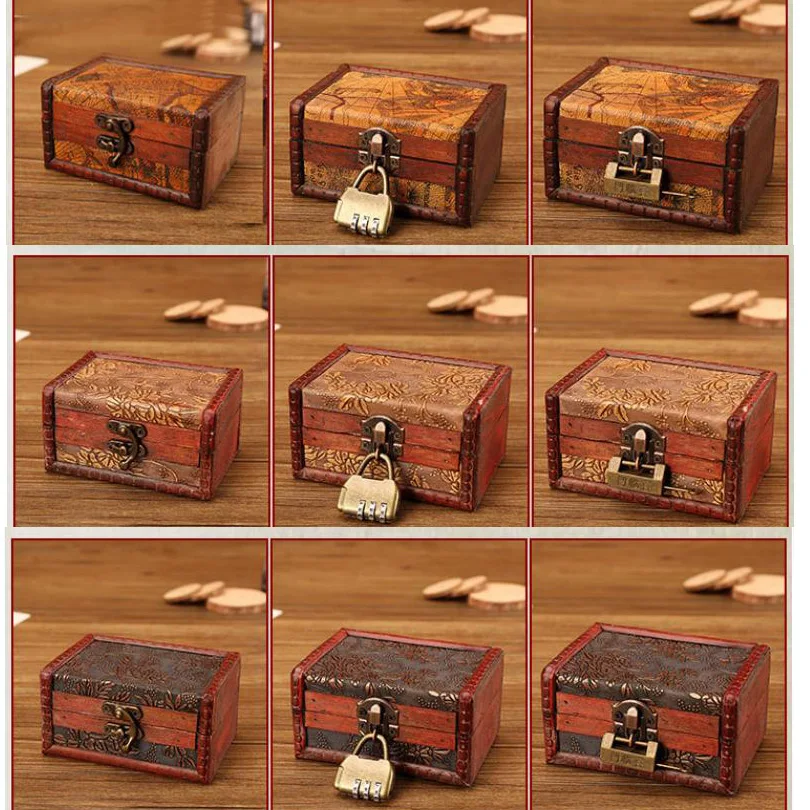 Bungalow Detector winkel Zakka Sieraden Doos Vintage Houten Opbergdoos Decoratieve Koffer Kleine  Retro Kist Slot Desktop Opbergdoos Afwerking _ - AliExpress Mobile