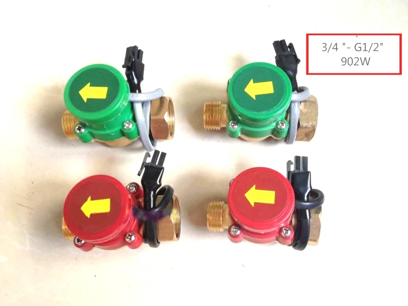G1/2 Cold & Water 20mm 20mm Circulation Pump Flow Switch Booster Pump Flow Switch 0.5A Pump Adjustable Sensitivity 90W 1/2