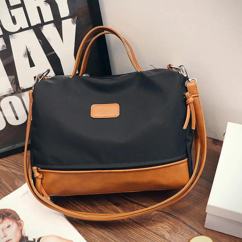 Trnedy Color matching Canvas font b Handbag b font New Fashion Casual Motorcyle Bag Designer Contrast
