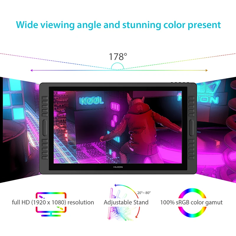 Koop Huion Kamvas Pro 22 2019 Batterij Gratis Pen Display Monitor Ag Glas Digitale Tekening Monitor Pen Tablet Monitor