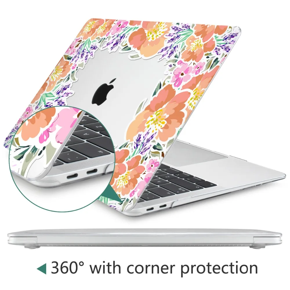 Чехол чехол для ноутбука MacBook Air 11 A1465/air 13 A1932 A1466 pro 13 retina 13 A1502 Mac book Pro 13 A2159 цветок чехол