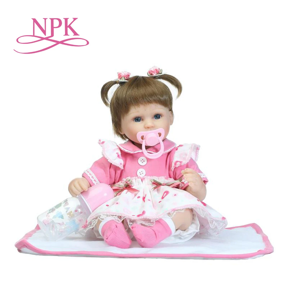 

NPK 40cm New silicone reborn baby doll toy girls brinquedos birthday gift for kid vinyl newborn babies dolls lifelike