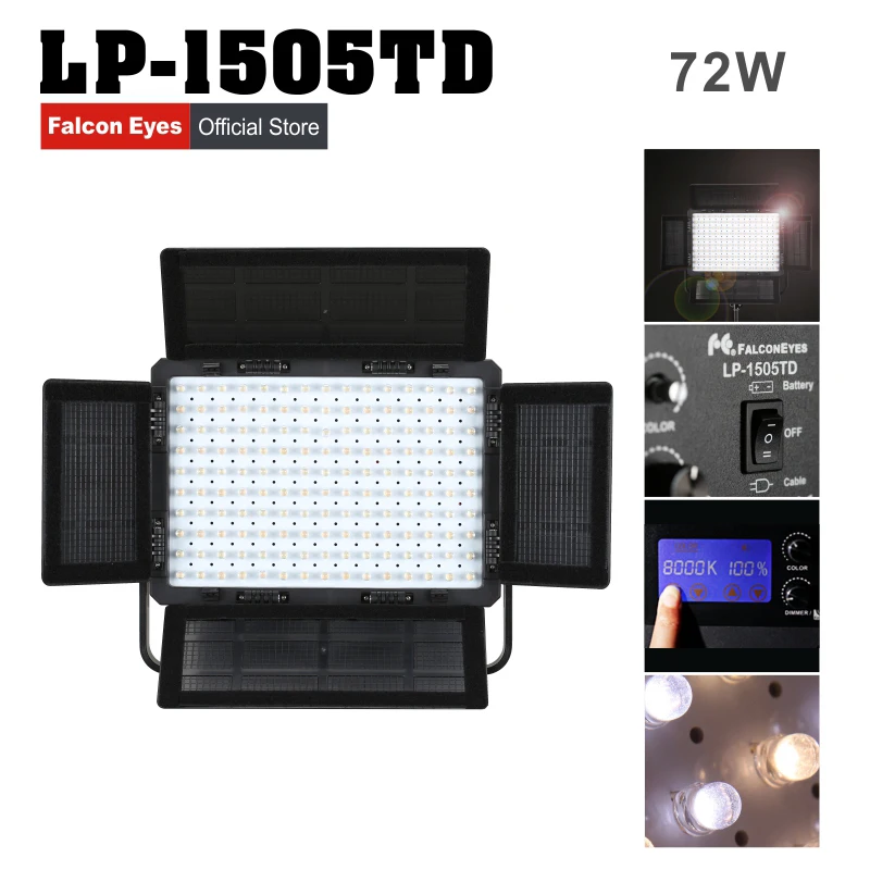 

2018 Sale Aputure Photography Lighting Falconeyes 72w Led Panel Video Light Dimmable Studio 150pcs Leds Continuous Lp-1505td
