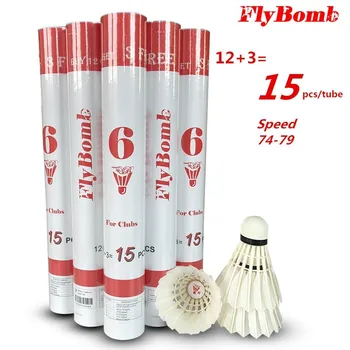 

5tubes/lot Badminton Shuttlecock FB6 Same Quality as A+60 Goose Feather Flying Stability Durable Birdies Battledore L7000K05