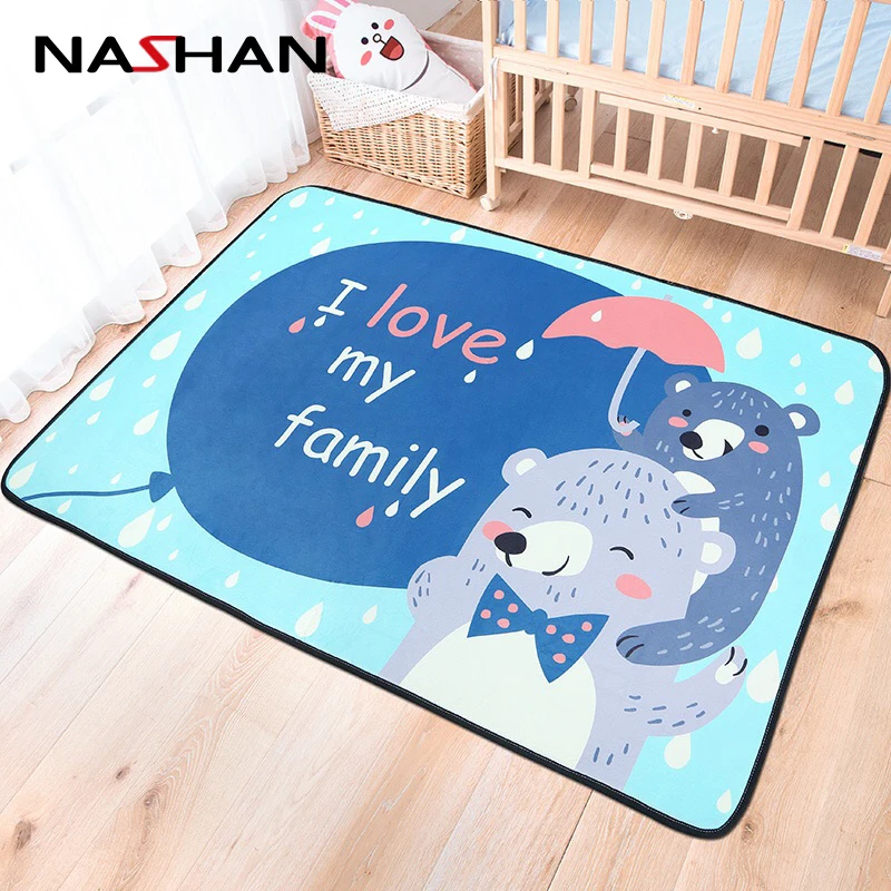 

Nashan Cartoon Flannel Baby Play Mat Animal Pattern Baby Carpet Puzzles Play Mat Baby Crawling Blanket Children Christmas Gifts