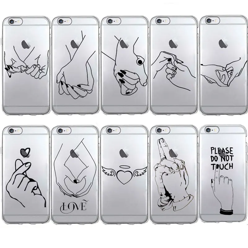 

Lovers Art Simple Line hand gesture heart Soft Silicone Case For huawei mate 10 lite P8 P9 P10 Plus P8 Lite For honor 10 case
