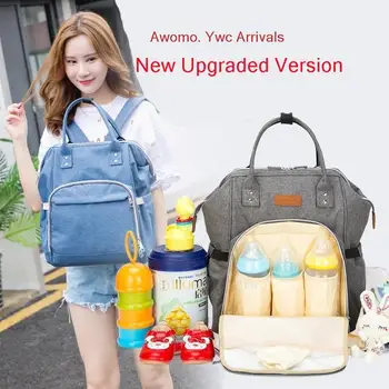 

Mommy Both Shoulders Diaper Package Upgrade Multi Version Function Baby Package Diaper Bag backpack female geometric woman 2019
