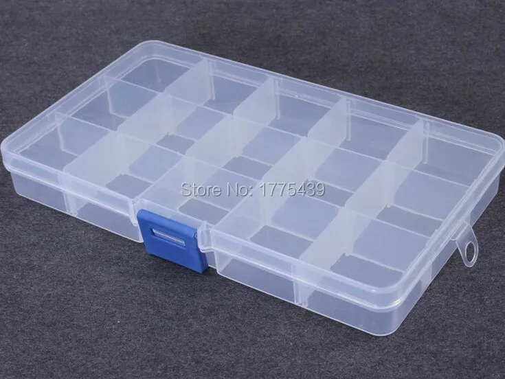 

Plastic 15 Slots Jewelry( Adjustable) Tool Box Case Craft Organizer Storage Beads jewelry finding boxes