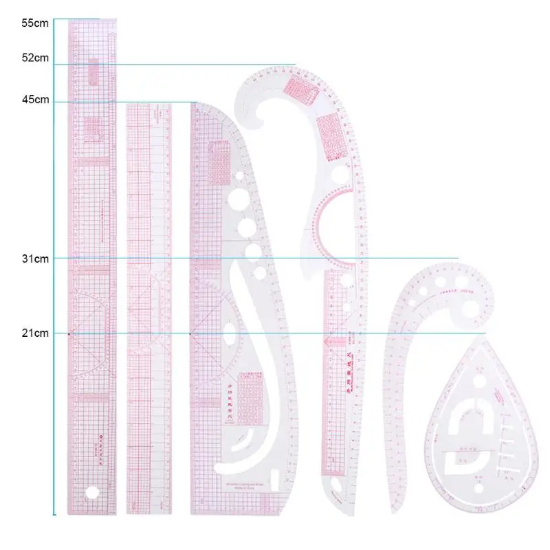 13 шт. линейка для резки DIY Образец одежды Сортировка SewingStitch Costura рукоделие мерная палка рукав рука французская Линейка Инструмент