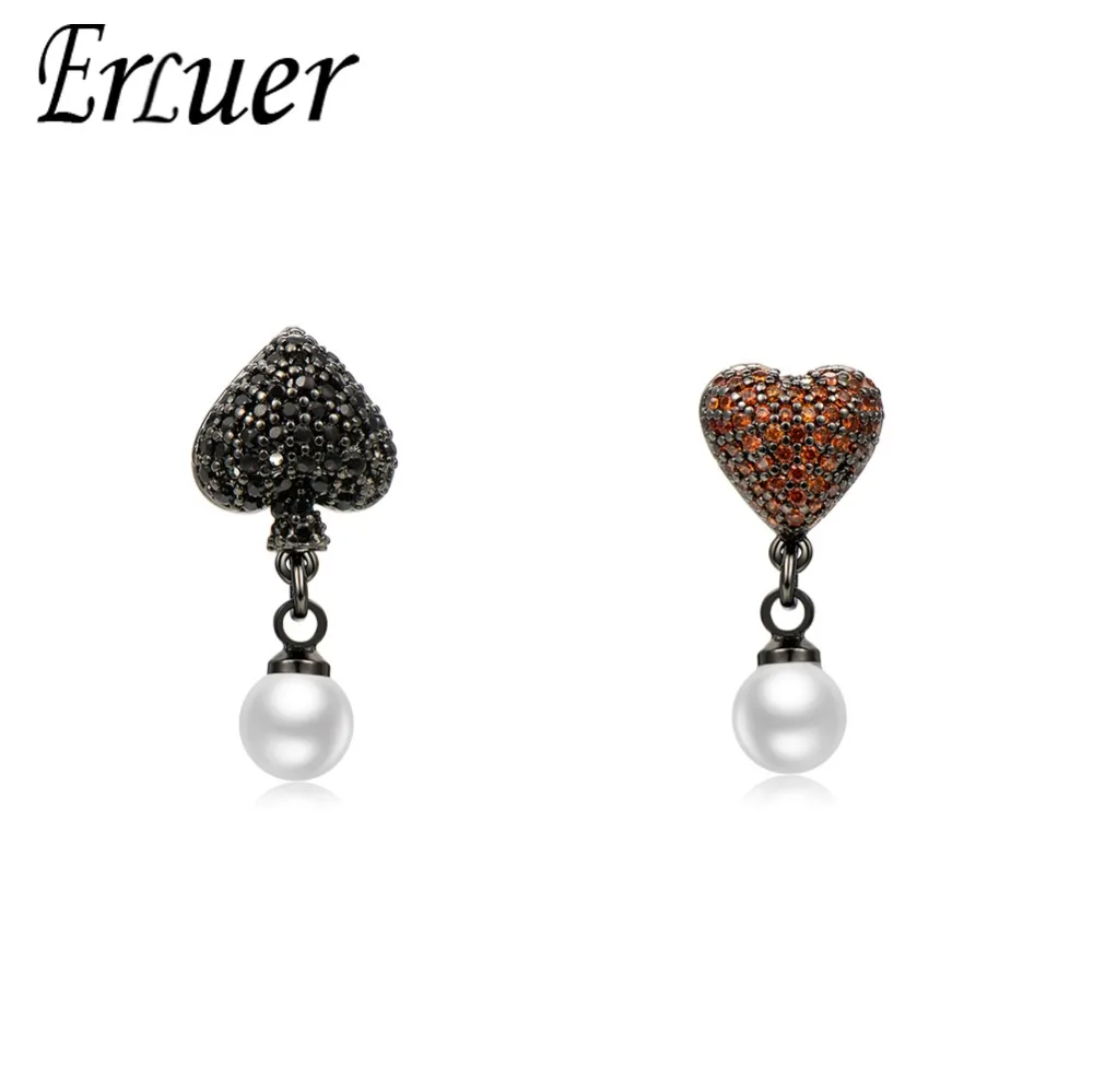 

ERLUER Dangle Earrings for women zircon jewelry Girl imitation pearl crystal summer earring wedding fasion jewellery accessories