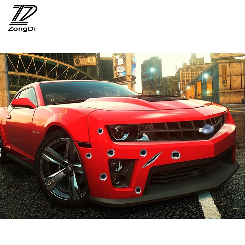 

ZD Car Stickers For Volvo S60 V70 XC90 Subaru Forester Peugeot 307 206 308 407 Decal 3D Bullet Hole Claw Stickers Accessories