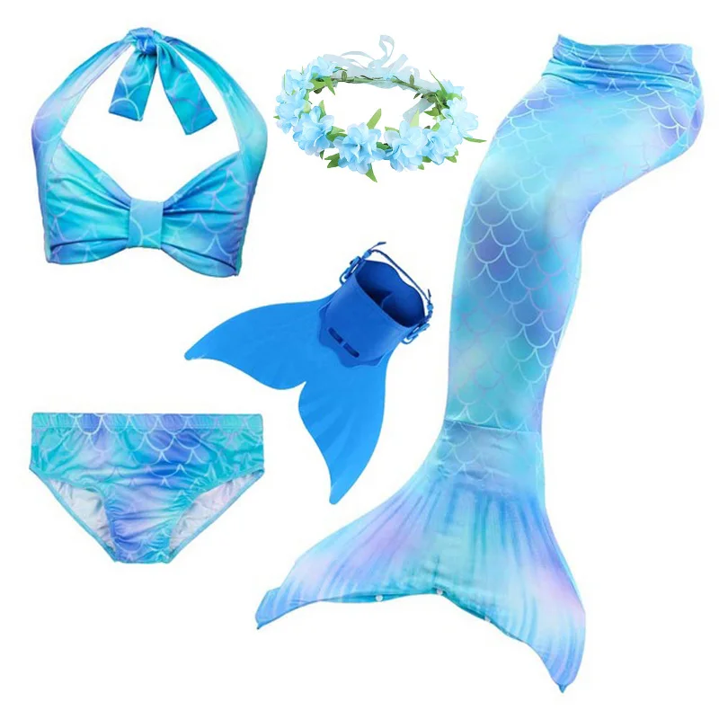 

3Pieces Girl's Mermaid Tails For Swimming Costume Kid Zeemeerminstaart Cola De Sirena Cauda De Sereia Cosplay Costumes Mermaid