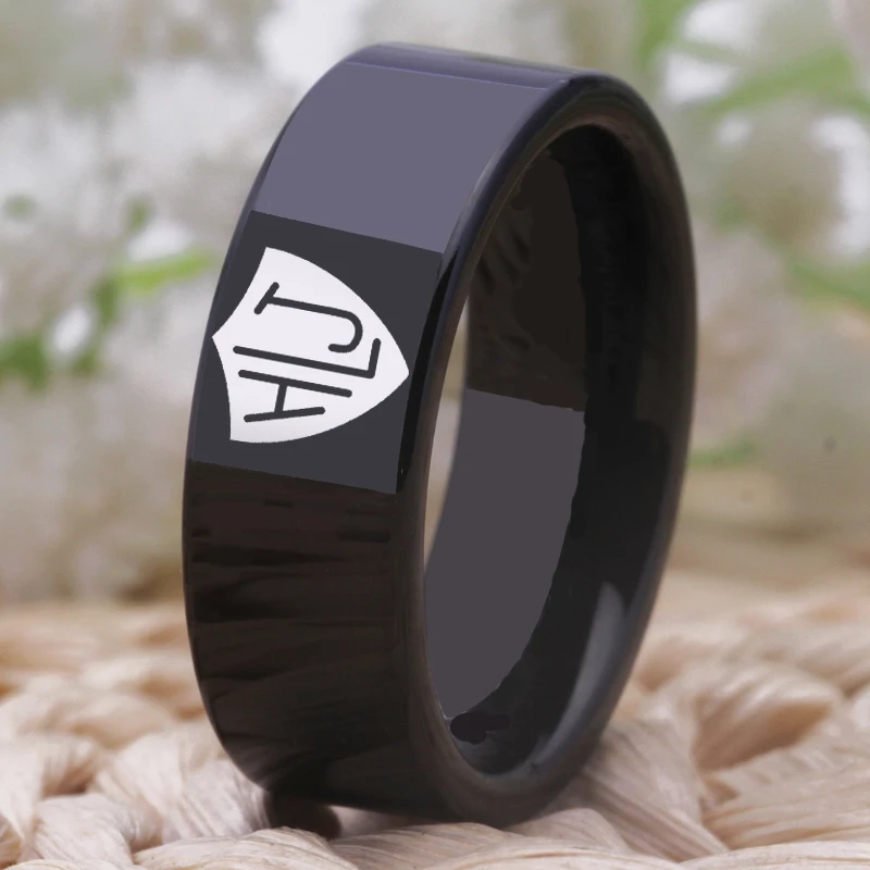 YGK Brand 8mm Black Pipe Style Men's Tungsten Carbide Ring Spanish CTR Ring HLJ Design Ring Choose The Right Ring