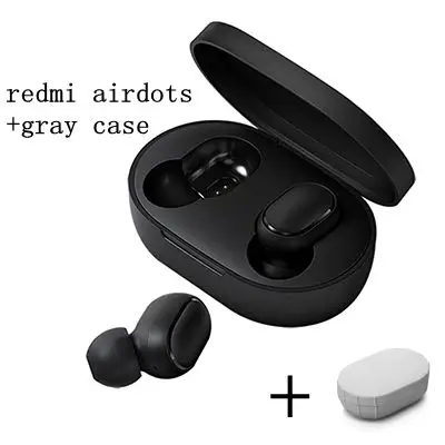 Беспроводные bluetooth-наушники Xiaomi Redmi Airdots TWS, водонепроницаемые, в уши, стерео, басы, наушники BT 5,0 AI, управление громкой связью, наушники - Цвет: Add gray case