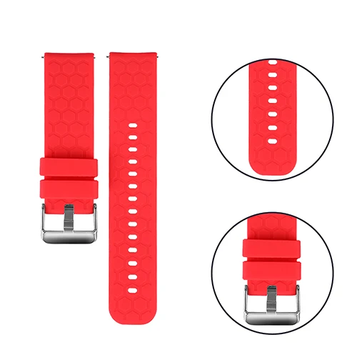 Ремешок для Huami AMAZFIT GTR 47 мм 42 мм умный силиконовый ремешок для часов GTR часы quick fit Силиконовый текстурный ремешок 22 мм 20 мм - Цвет: Red