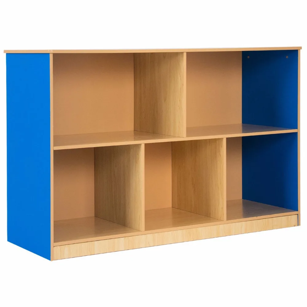 cheap 5 Compartment Storage Cabinet Bookcase Shelf Rack Organizer Kids Toy Box Modern Living Room Furniture HW59598