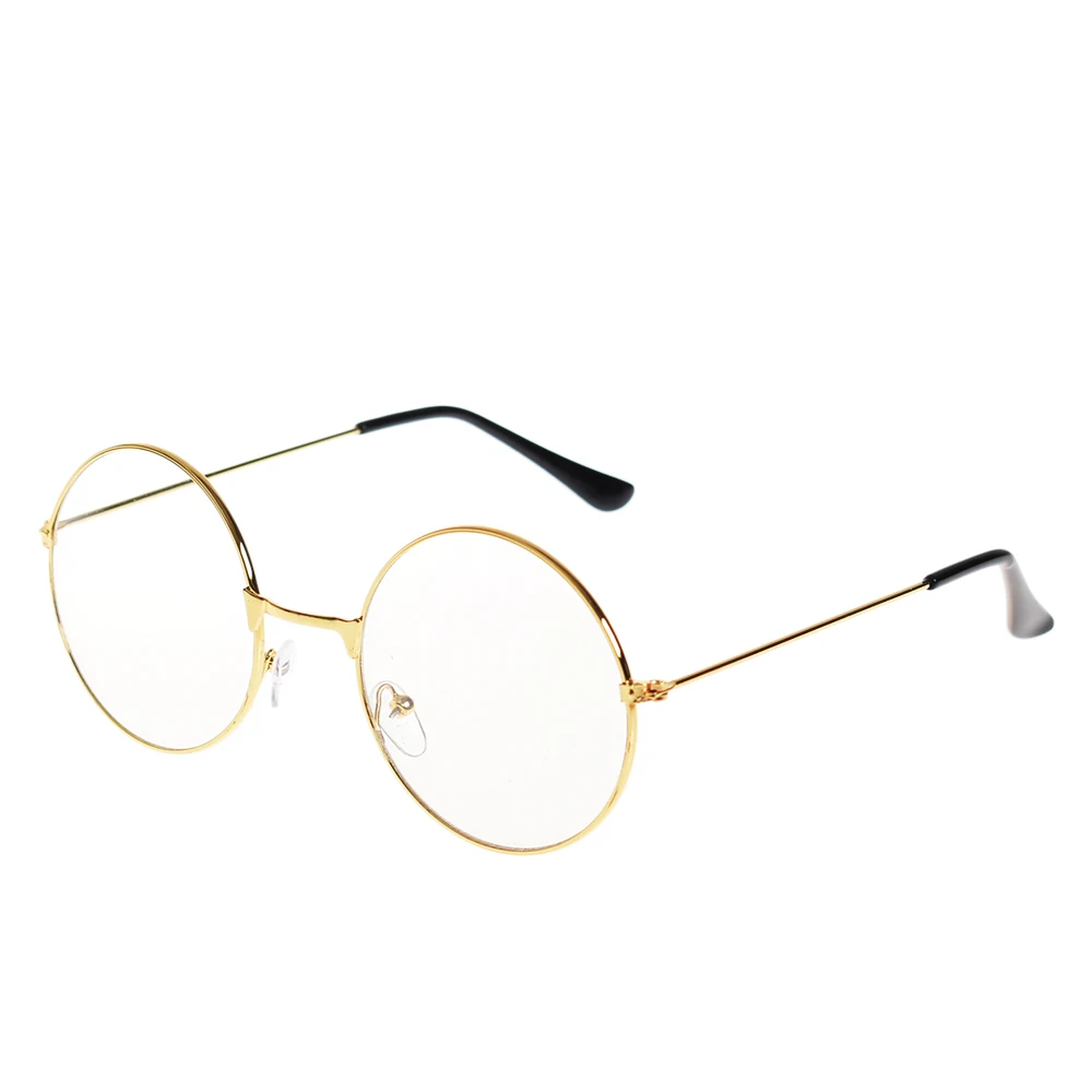 

Women Men Large Oversized Metal Frame Clear Lens Round Circle Eye Glasses