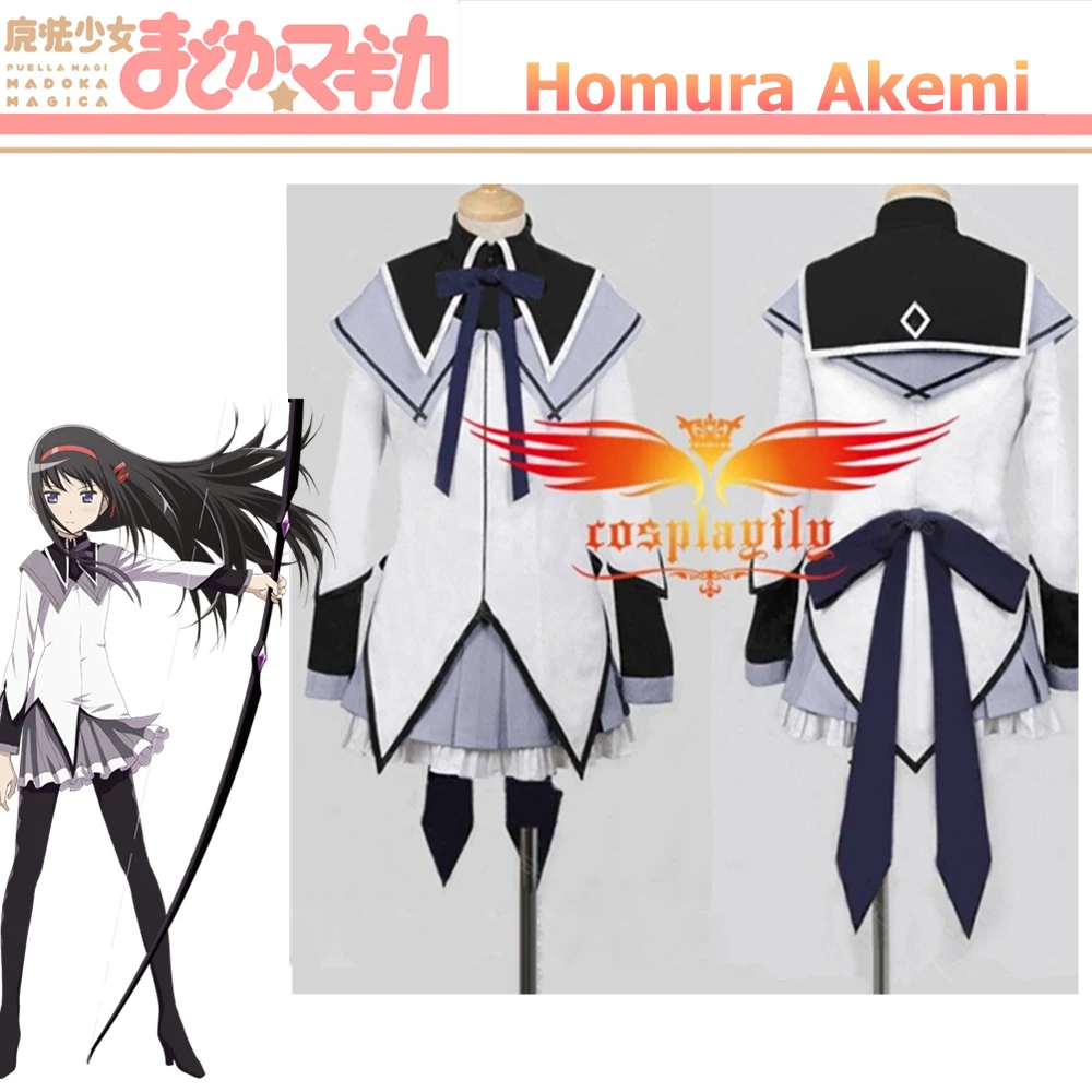 

Puella Magi Madoka Magica Homura Akemi Cosplay Costume Custom Women Shirt Lavender Dress Plus Size Girl Skirt Black Shirt