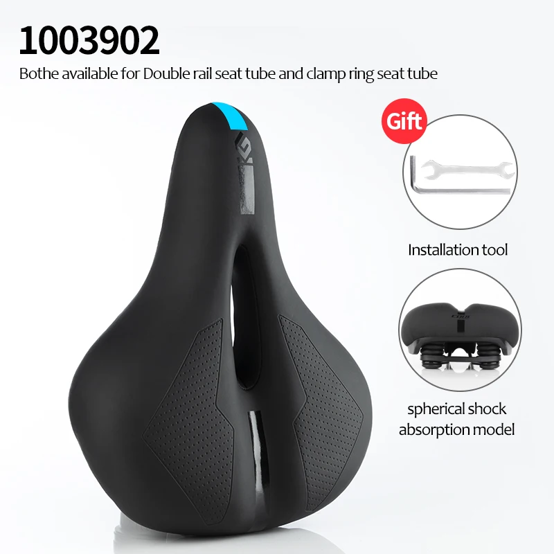 1003902-Blue CoolChange велосипедное седло для горного и дорожного велосипеда Спортивное мягкое Велосипедное ПВХ водонепроницаемое стальное полое удобное седло для мужчин и женщин - Цвет: 1003902-Blue