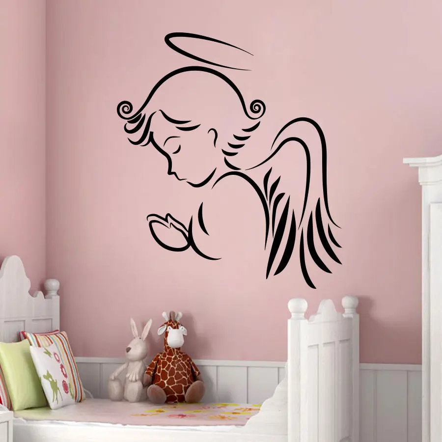 Angel Wings Wall Sticker Baby Nursery Room Vinyl Wall Decal Removable
