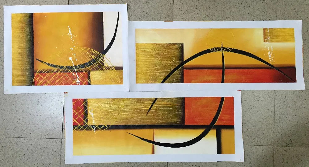 multi piece 3 panel wall art Abstract Paintings Modern Oil Painting