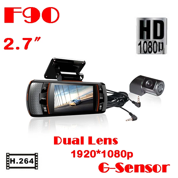 Dash Cam 2," DVR видео регистраторы камера FHD 1080 P 30FPS g-сенсор видеорегистратор видео двойной объектив Cam 170 градусов с поддержкой gps-трекера