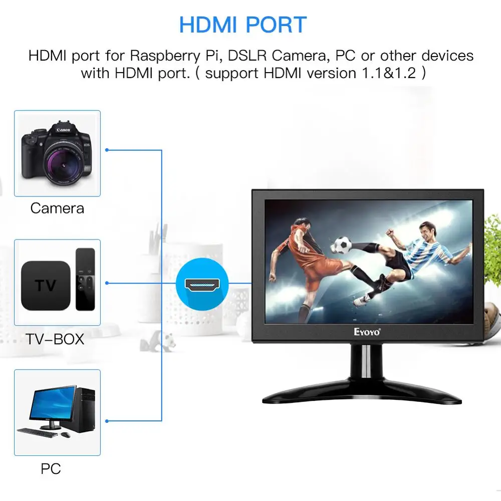 Eyoyo 7 дюймов Портативный 1280x800 ips ЖК экран дисплей CCTV монитор портативное охранное